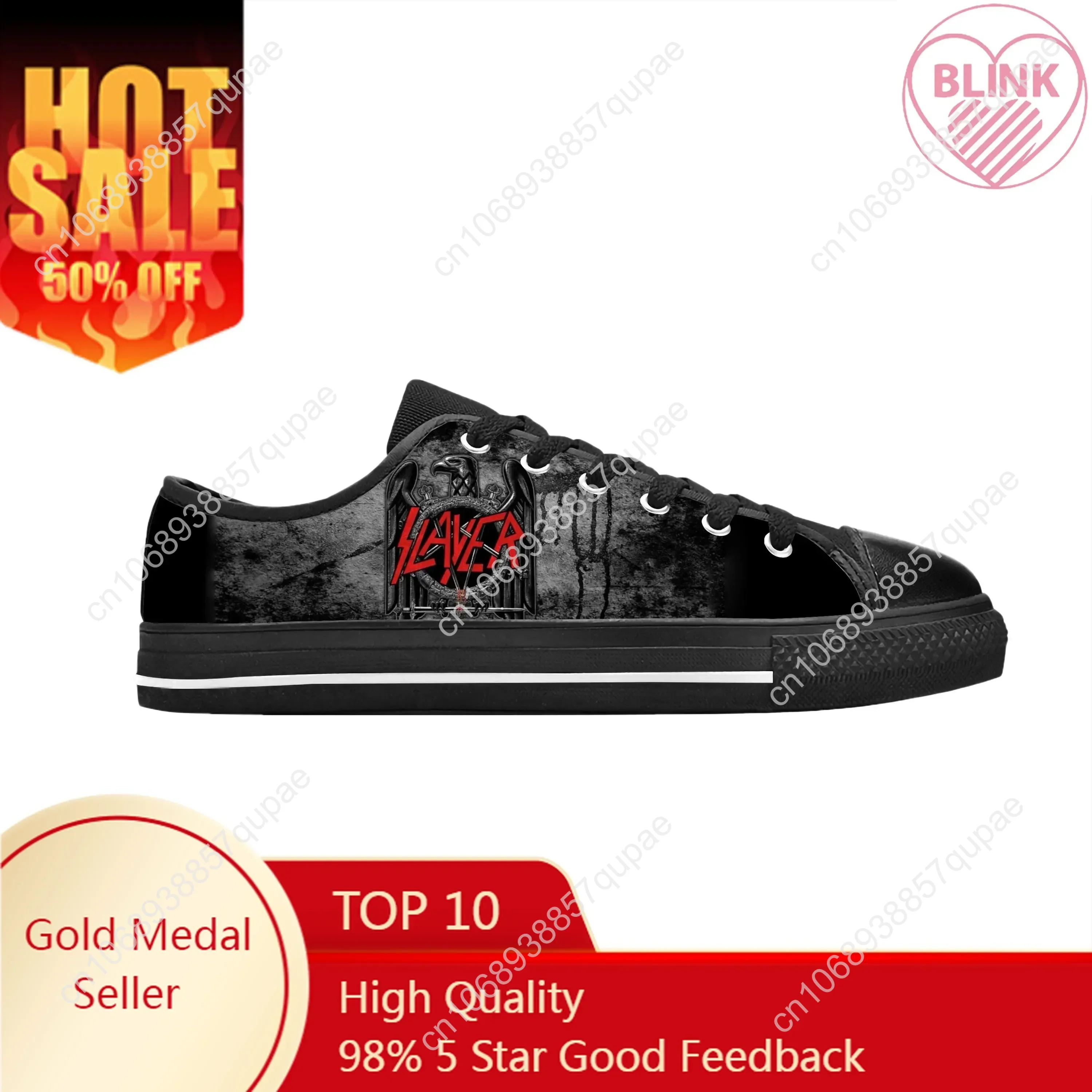 

Heavy Metal Band Rock Music Singer Slayer Horror Casual Cloth Shoes Low Top Comfortable Breathable 3D Print Men Women Sneakers