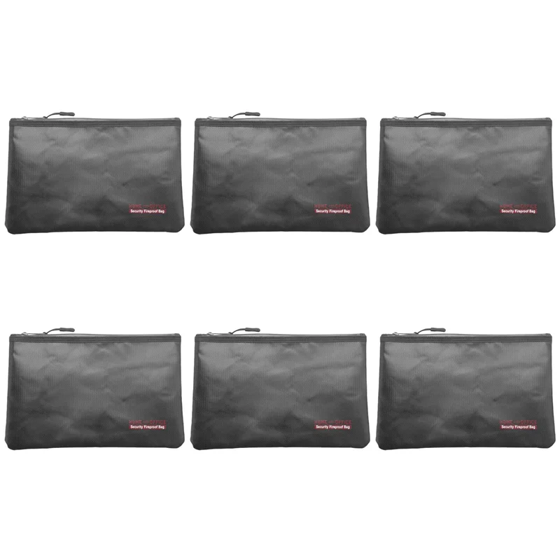 6X Fireproof Money Safe Document Bag. Silicone Coated Fire & Water Resistant Safe Cash Bag. Fireproof Safe Storage