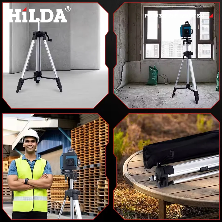 Hilda 1.2M Laser Level Tripod Professional Tripod Suitable for Laser Level Aluminum Tripod with 5/8 Adjustable image 5