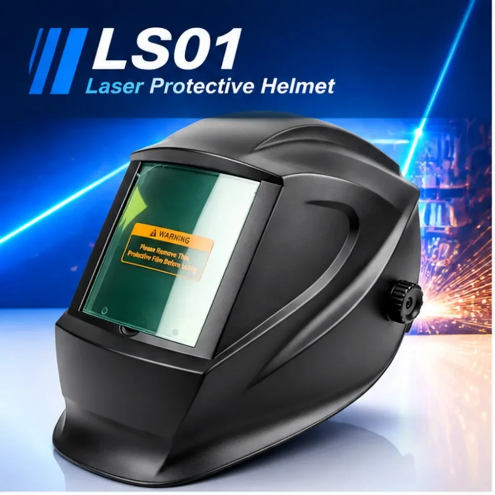 DMK LS01 Auto Darkening Laser Protective Helmet 950-1100nm OD8 Safety Mask Welding/Cutting/Cleaning/Marking Face Shield EN207