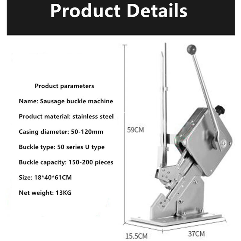 Professional U Shape Sausage Button Ham Sealing Manual Sausage Casing Clipper Clipping Machine