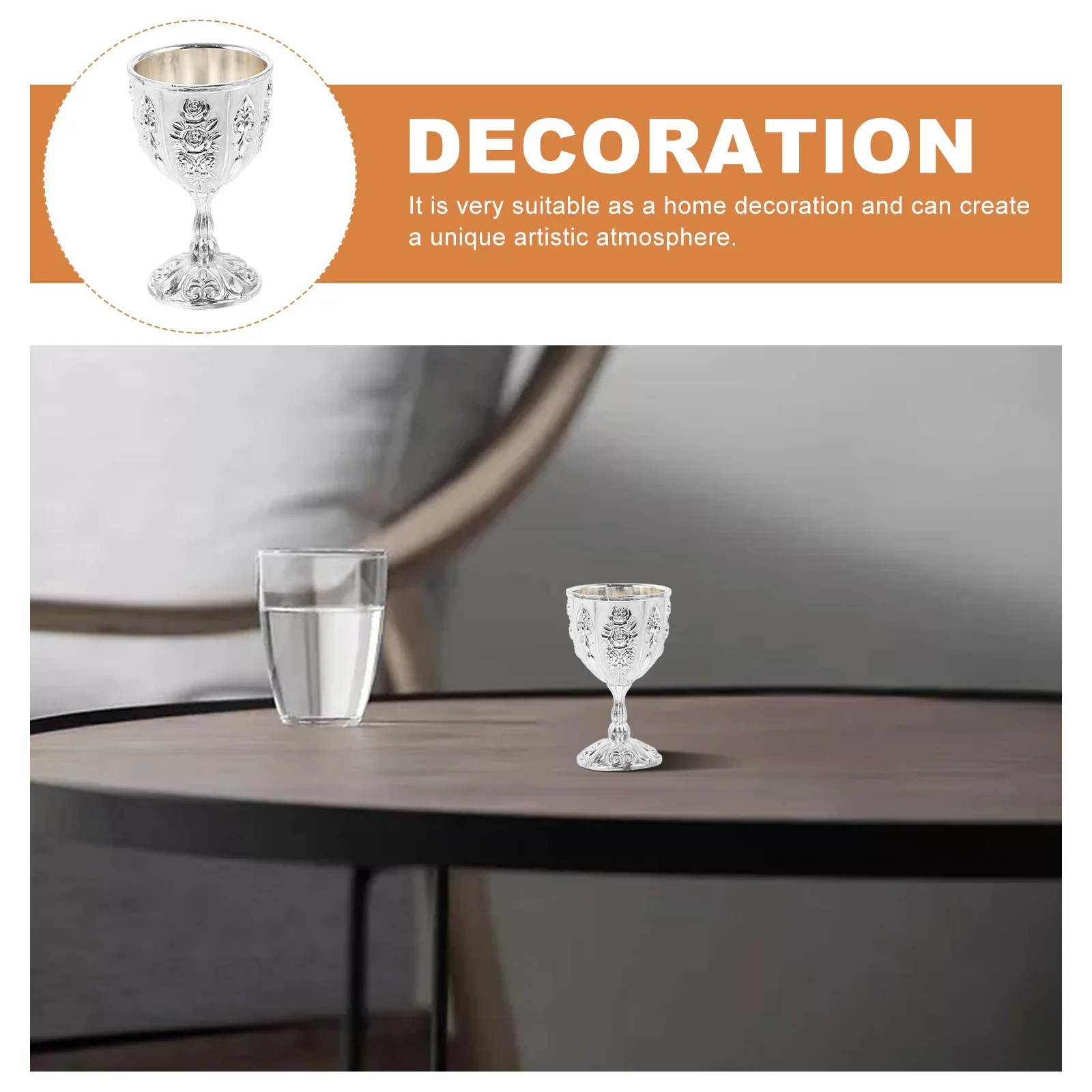 

1Pcs Style Wine Cup Zinc Alloy Material Retro Luxurious Home Decoration Exquisite Polished Edges Practical Gift