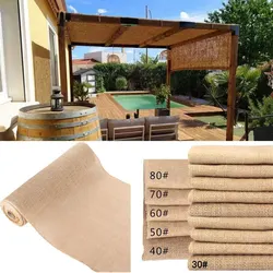 Wide 1.6m Natural Jute Cloth DIY Gazebos Sun Shade Net Sunshade Sails Balcony Privacy Screen Home Decoration Linen Fabric