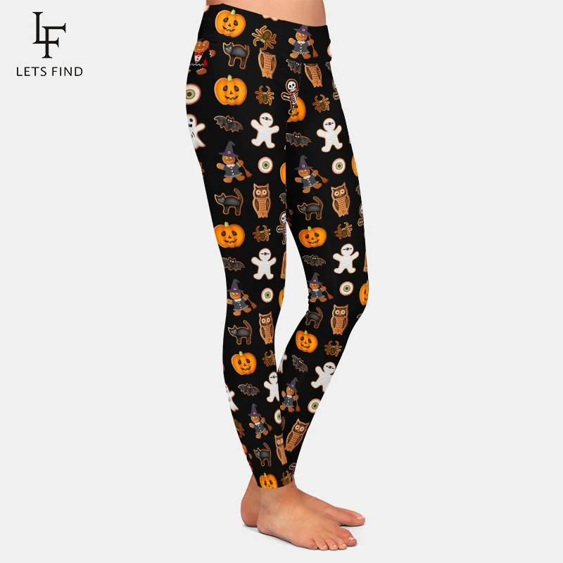 LETSFIND moda nuove donne Fitness Stretch Legging completo a vita alta 3D Halloween dolci modello stampa ragazze Sexy Leggings caldi