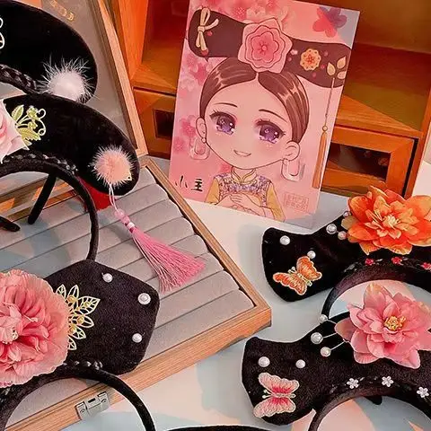 Ancient Royal Court Queen Princess Headband Headdress Classical Hanfu Cheongsam Hair Hoop Accessories