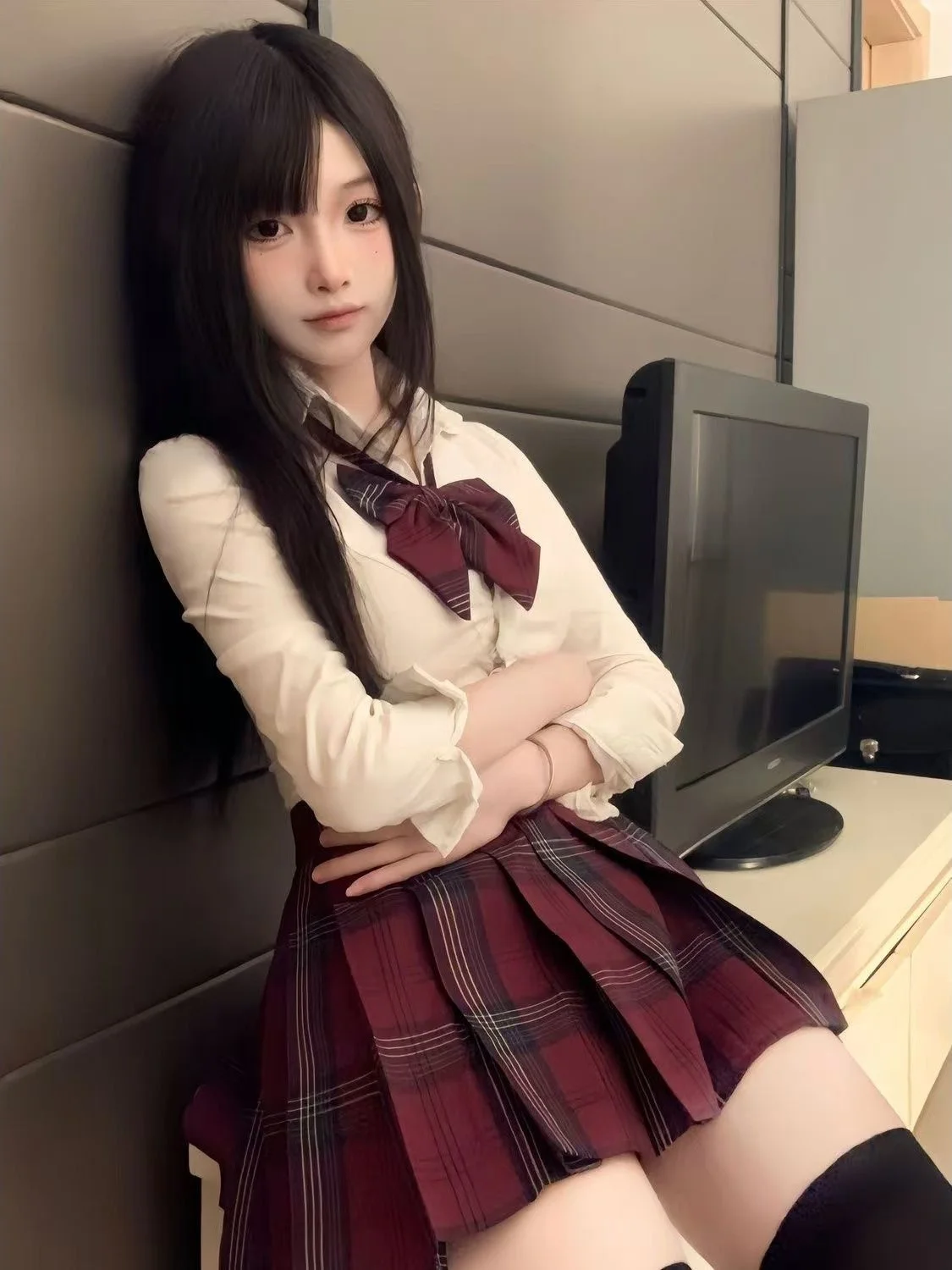 Original JK Uniform Shirt And Skirt Set Slimming Waist Design School Uniform Feel Pure Desire Style Complete Four Piece Set