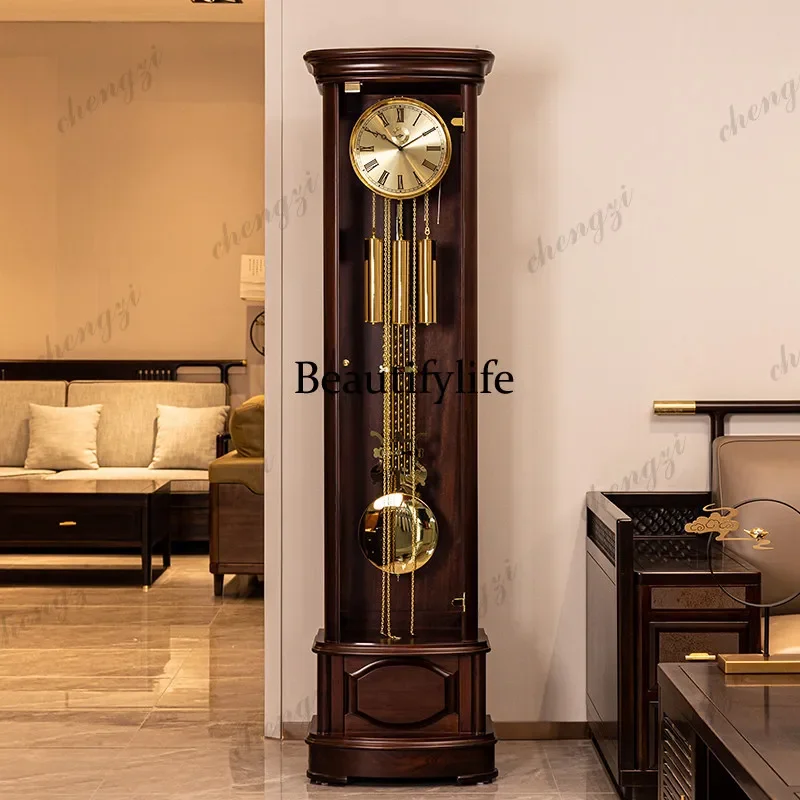 Mahogany floor clock living room light luxury new Chinese European style modern simple vertical clock pendulum clock