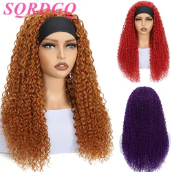 SQRDGQ Synthetic Deep Curly Wigs for Women Headband Wig Female Black/613/27/99J Blonde Wig Women Headband Wigs on Clearance Sale