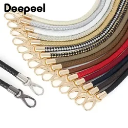 1 adet Deepeel 30-60cm renkli PU deri çanta askıları çanta çanta kolları altın zincir toka örgü sapan DIY el yapımı aksesuarları