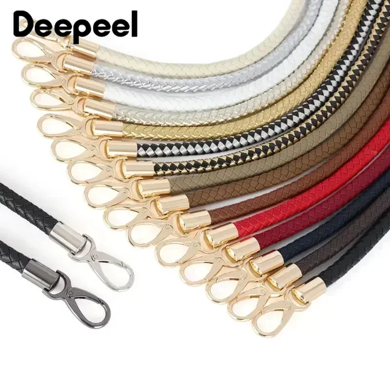 1Pc Deepeel 30-60cm Colorful PU Leather Bag Straps Purse Handbag Handles Gold Chain Buckle Weave Sling DIY Handmade Accessories