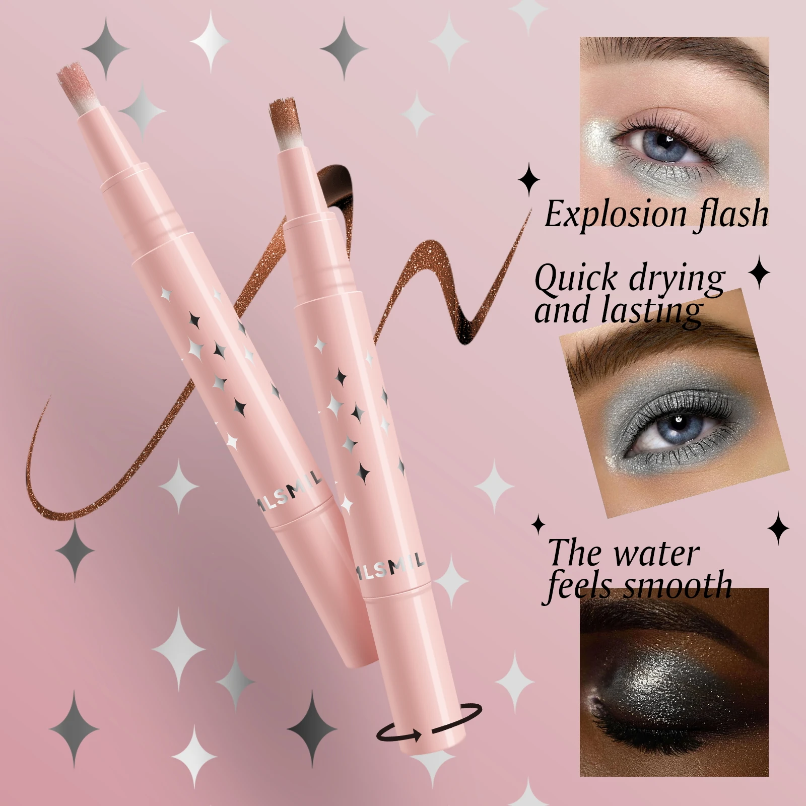 عصا ظلال عيون مقاومة للماء تدوم طويلاً ، انفجار فردي ، لطخة رموش عابرة للحدود ، موضة جديدة ، 8 ألوان ، الأكثر مبيعًا