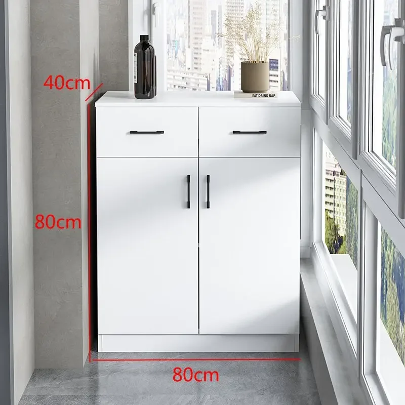 Balcony sun-protection storage cabinet, wall-mounted integrated low cabinet, living room cabinet with drawers, storage cabinet