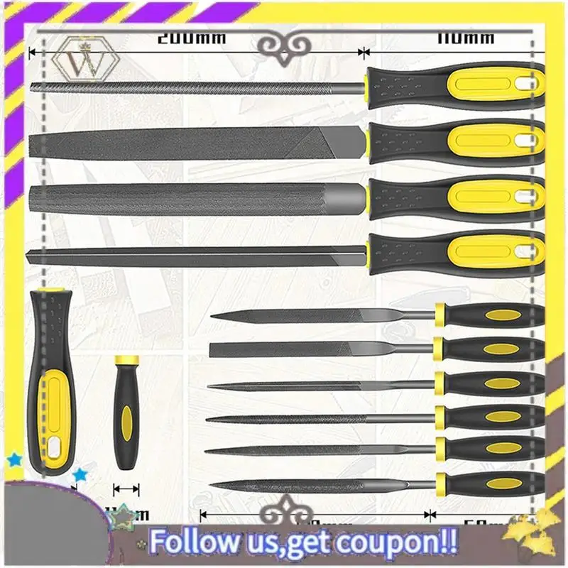 AU33-19Pcs Metal Steel File Grinding Tool With Flat File, Semi-Circular File, Circular File, Triangular File And Needle File.