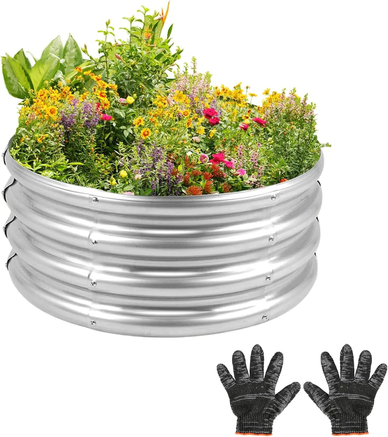 

Garden Galvanized Raised Garden Bed Kit - Metal Planter Boxes for Vegetables/Herbs/Flowers, Heavy-Duty Steel Outdoor Gar