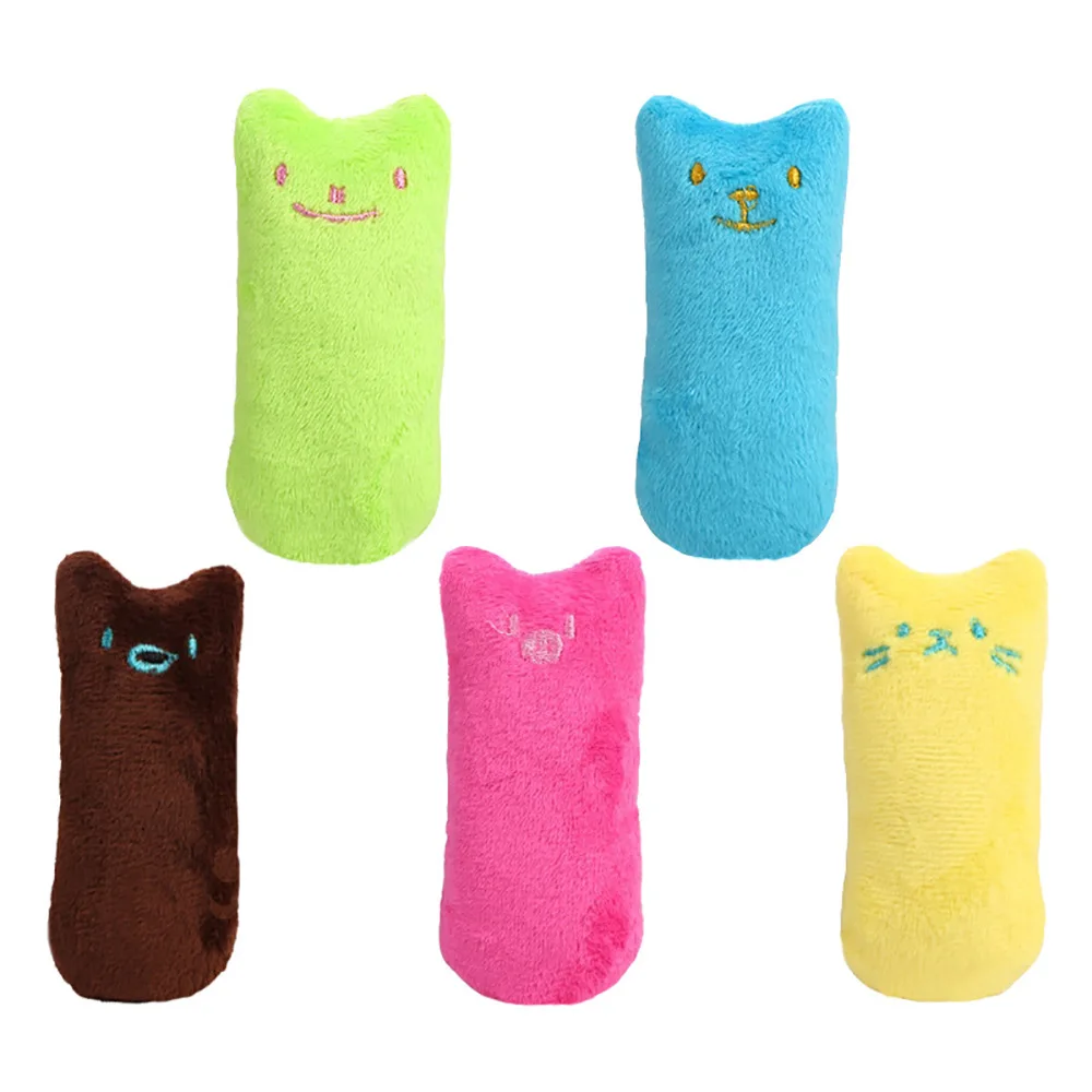 Teeth Grinding Catnip Toys Funny Interactive Plush Cat Toy Pet Kitten Chewing Vocal Toy Claws Thumb Bite Cat mint For Cats