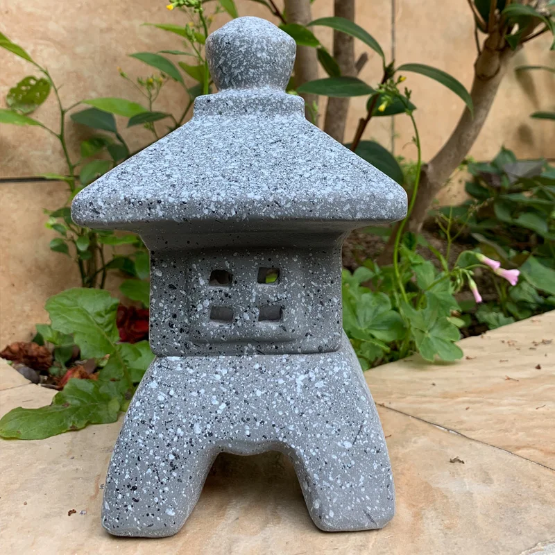 decoration products courtyard Japanese ceramic imitation stone lamp ornaments imitation marble red clay Japanese garden lantern