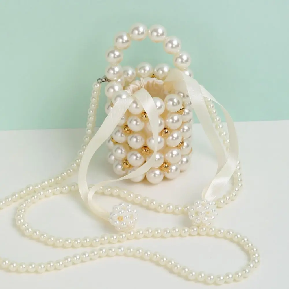 حقيبة يد فاخرة مطرزة باللؤلؤ سلسلة قابلة للفصل حقيبة صغيرة منسوجة تحت الإبط أنيقة بوهيميا حقيبة كتف صغيرة للتخزين فتاة #4