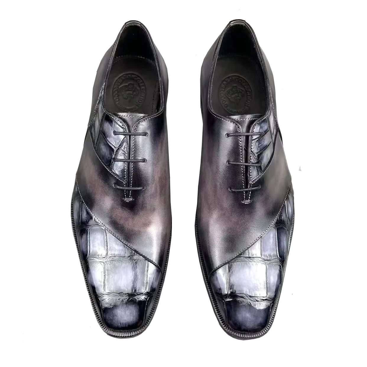 

Новые мужские туфли для торжественных случаев, мужские классические туфли, туфли под крокодиловую кожу, цвет браш-корд.