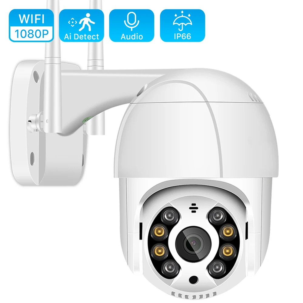

1080P PTZ IP Camera Wifi Outdoor 2MP AI Human Detection Two Way Audio Home Security CCTV Camera 4X Digital Zoom Wifi Camera