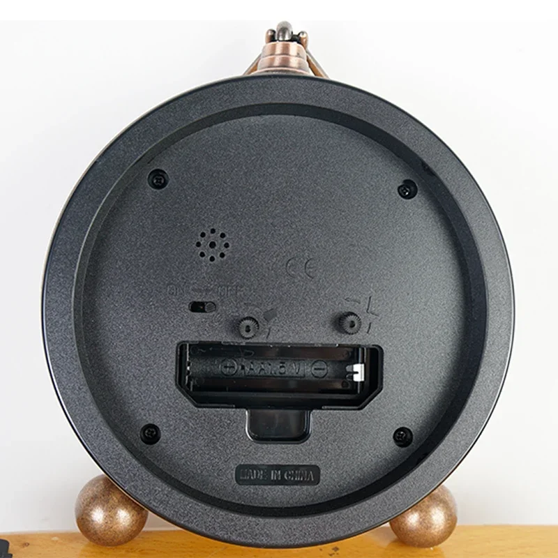 European Vintage Iron Art Alarm Clock American Creative Electronic Clock Household Simple Nightlight Student Personalized Silent