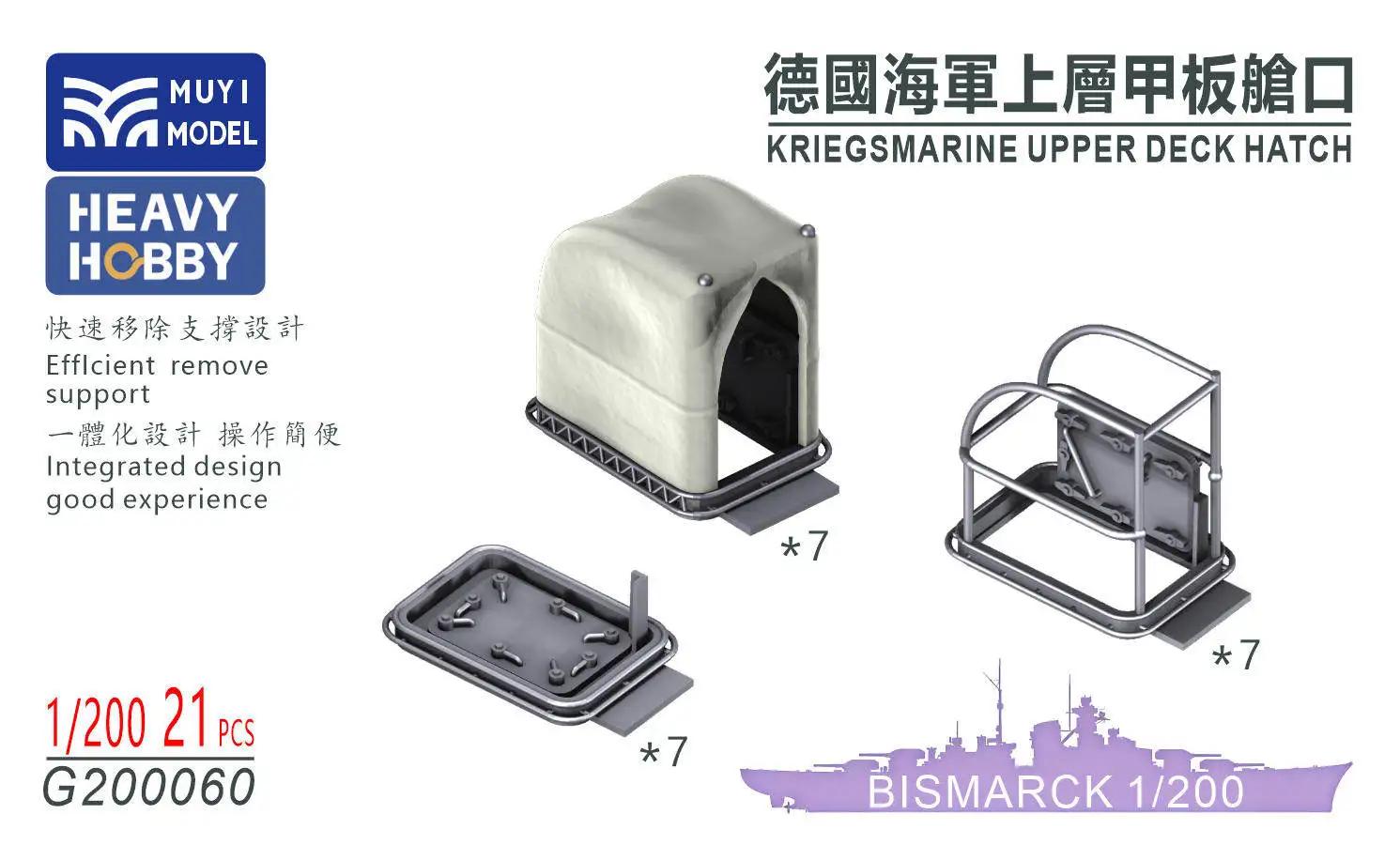 

MUYI MODEL G200060 1/200 KRIEGSMARINE UPPER DECK HATCH