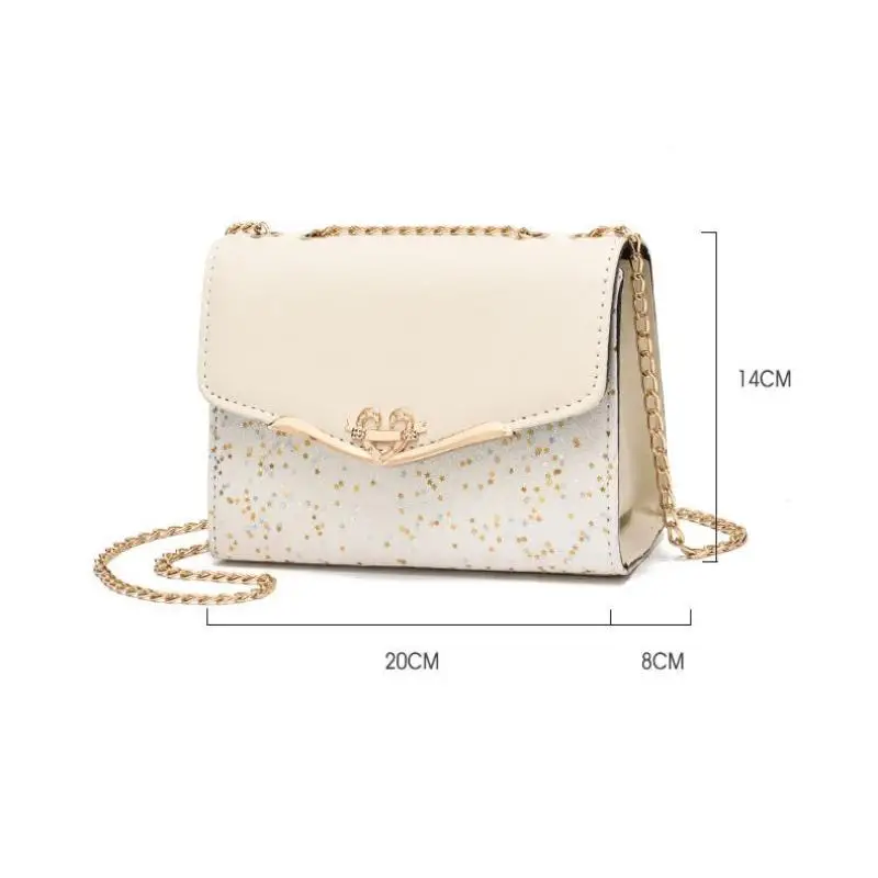 Koreanische Version Damen-Umhängetasche mit Pailletten und Kettenriemen, Handytasche – Detail 13