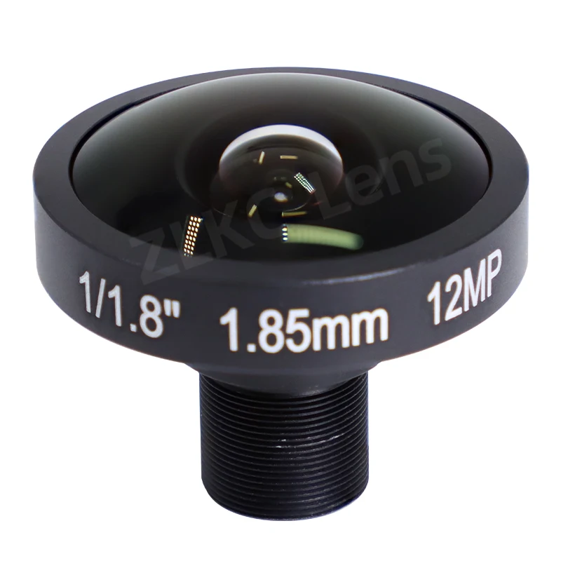 ZLKC 1.85mm 3.2mm Fisheye Lens M12-Mount Wide-angle 185° Ultra-wide Field 12MP Lens 1/1.8'' M12 for Industrial Cameras