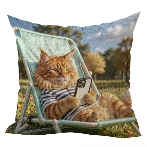 1-teiliger Kissenbezug mit Katzenmuster, unsichtbarer Reißverschluss, Kissenbezug für Sofa und Bett