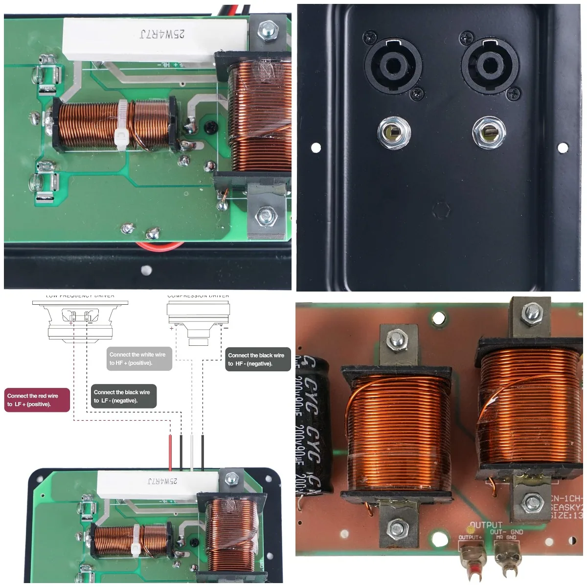 

2-Way Treble/Bass 500W Replacement Frequency Divider, Crossover Filter for Full-Range PA Speakers (XO-500)
