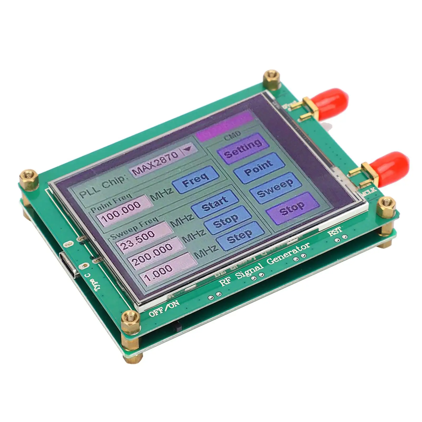 High Stability Low Noise RF Source Generator Module Frequency 23.5 to 6000MHz MAX2870 Design for Precision Applications