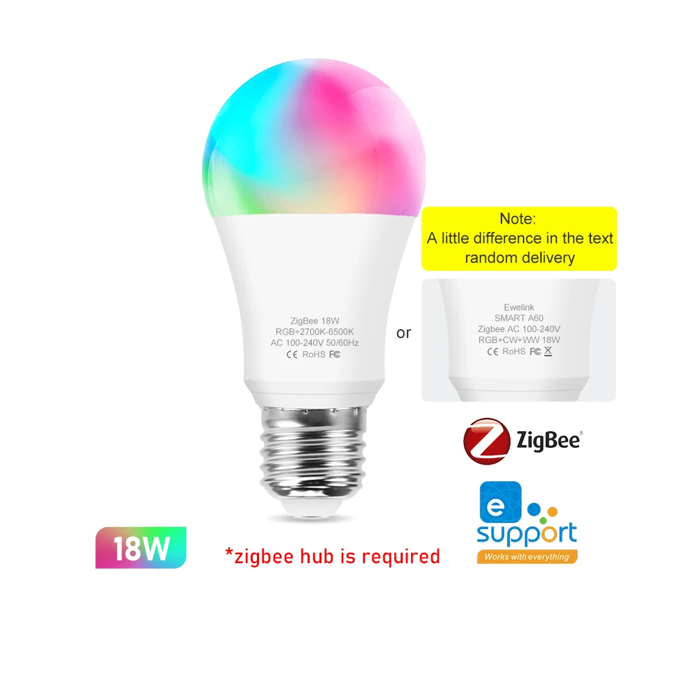 Ewelink E27 15W 18W Zigbee WiFi LED Glühbirnen RGB CW AC 220V 110V Funktioniert mit Alexa Google Assisattnt Yandex Alice Home Decor