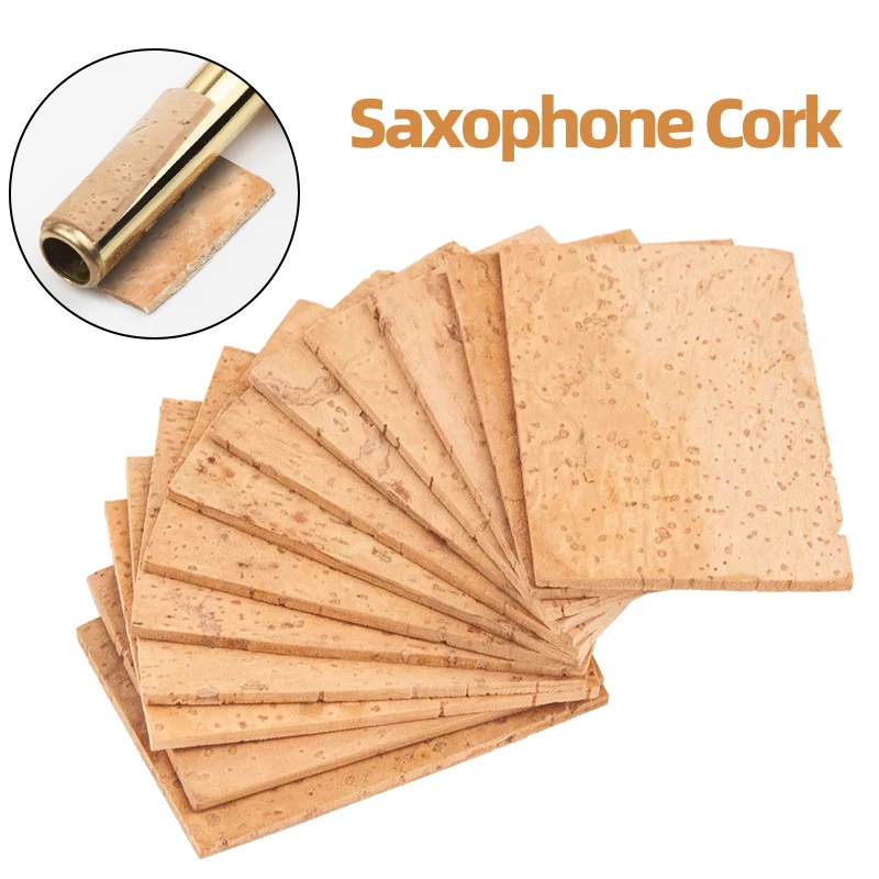 5-Piece Set of Cork Stoppers for Alto and Tenor Saxophone Instruments, Curved Neck Interface Mouthpiece Cork Strips, Universal I