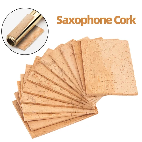 Juego de 5 piezas de tapones de corcho para instrumentos de saxofón alto y tenor, tiras de corcho para boquilla con interfaz de cuello curvo para saxofón, accesorios universales para instrumentos