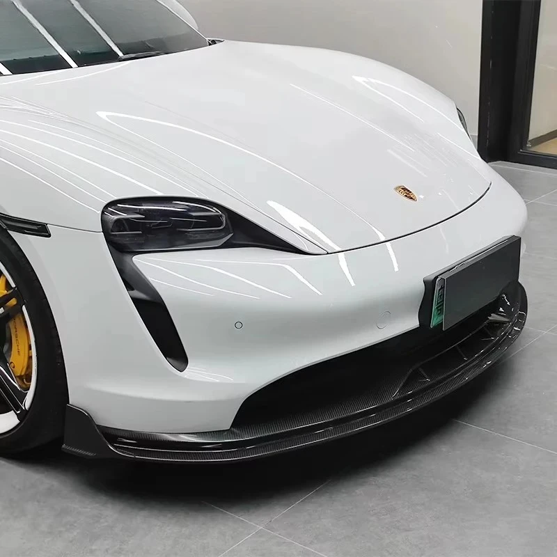 حصريًا 2025 Prepreg ألياف الكربون بوديكيت الجبهة سبويلر الفاصل شفة ممتصة للصدمات لبورشه تايكان 4S كروس توريزمو