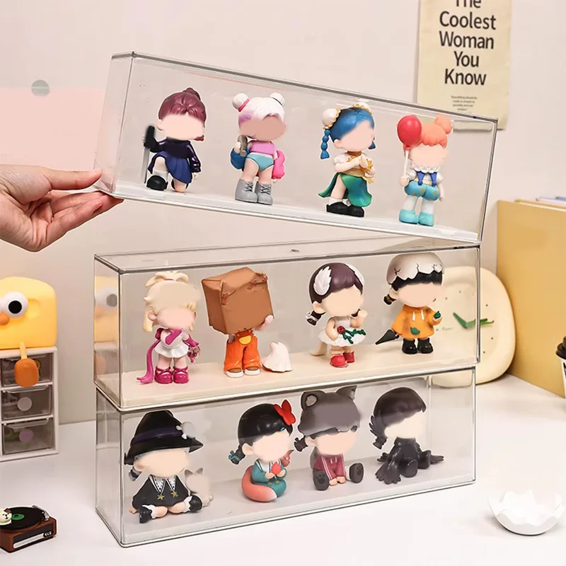 A Transparent Model Display Box, Stackable Storage Box with Base, Comes with a Dust-Proof Protective Cover That Can Isolate Dust and Other Debris, Suitable for Anime Figures, Collectibles, and Model Cars