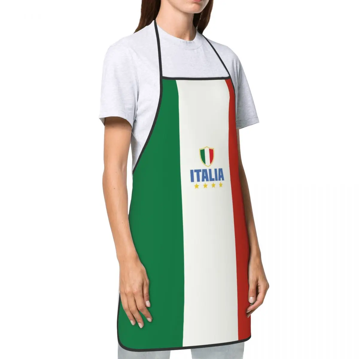 Custom Bib Flag Of Italy Aprons for Men Women Unisex Adult Chef Kitchen Cooking Tablier Cuisine Painting