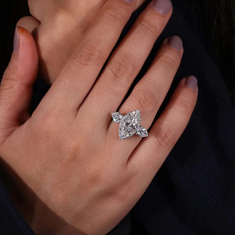 Huitan Damenring mit einfachem, vielseitigem Design für Hochzeit, charmantes Damen-Party-Accessoire mit glänzendem CZ, eleganter Verlobungsschmuck – Detail 18