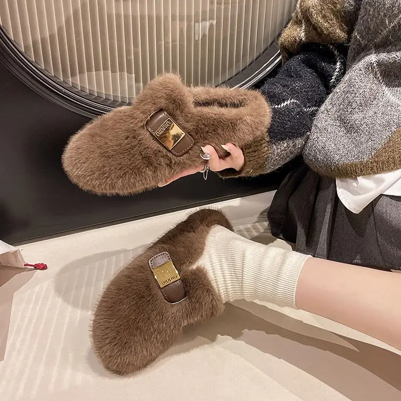 Solid Color Simple High Quality Baotou Cotton Mop in Autumn and Winter 2026 New Women's Comfortable and Warm Home Slippers