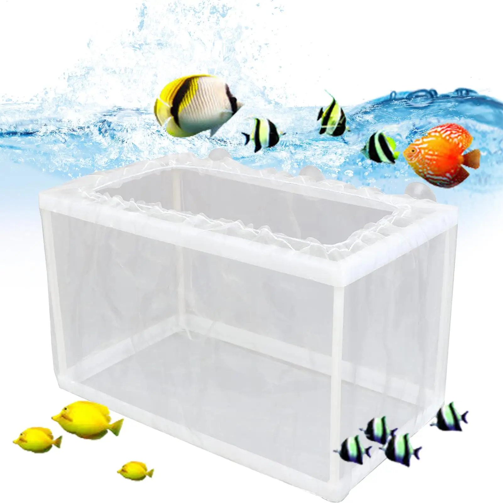 Fischzuchtbox mit Saugnapf Aquarium-Brutkasten Netzbox zur Trennung von Jungfischen Inkubator-Box DIY Aquarium