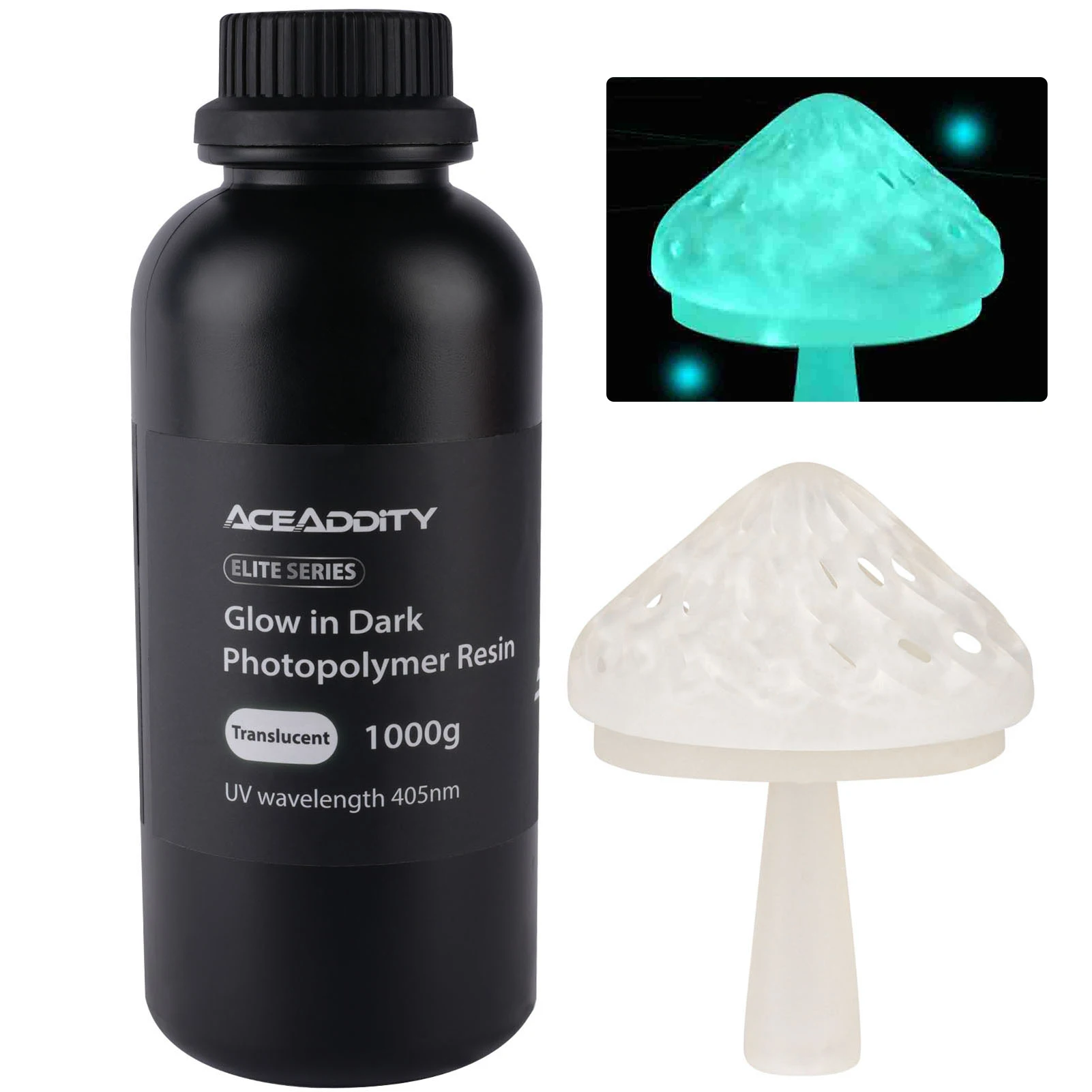 Glow In Dark Resin Special 3D Printer Liquid Resin High Resolution 405nm UV-Curing Photopolymer Resin for 2K/4K/8K LCD/DPL