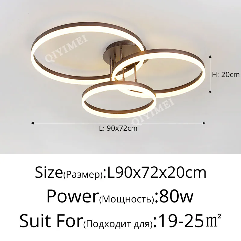 Home Ring Design Led Kroonluchters Goud Koffie Ronde Cirkel Plafondlamp Voor Woonkamer Eetkamer Slaapkamer Studeerkamer Binnenverlichting Armatuur