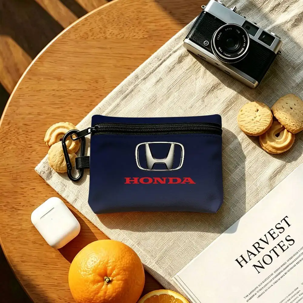H-HRC H-HONDA Motorrad-Logo Mini-Hängetasche aus Oxford-Gewebe, strapazierfähige Münztasche mit Reißverschluss, Schlüssel- und Kartenetui mit Karabiner – Detail 14