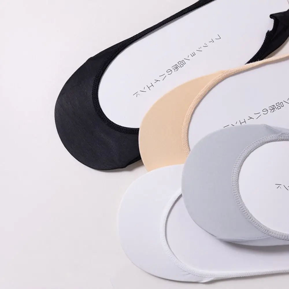 5 пар ультратонких носков на подтяжках из ледяного шелка, противоскользящие невидимые носки до половины ног, чулочно-носочные изделия с неглубоким горлом, женские носки-лодочки