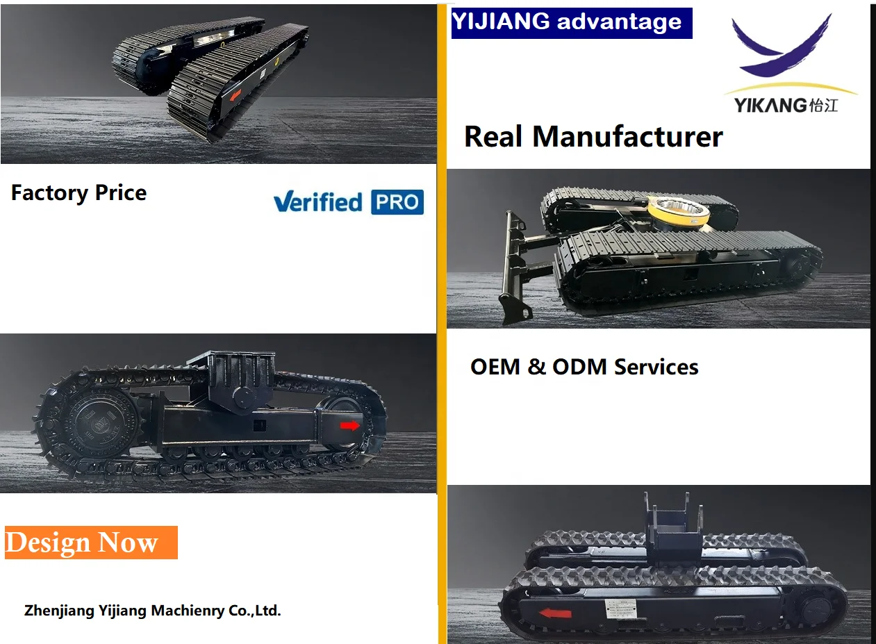 Custom 5 Ton 7 Ton  10 Ton Slewing Bearing Drilling Rig Crawler Platform  Steel Track Chassis Hydraulic Undercarriage System