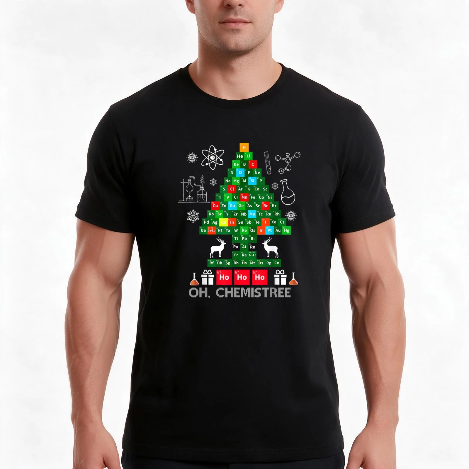 Science Christmas Oh Chemist Tree Chemistree T-Shirt Summer Casual Cotton Tee Oversized Streetwear Tops Vintage Graphic Print