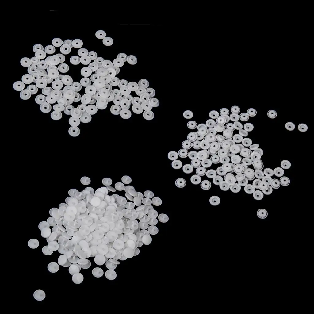 Round Resin Press Fasteners White Snap Poppers Sewing Buttons for Coats Quilts Craft Projects 100pcs