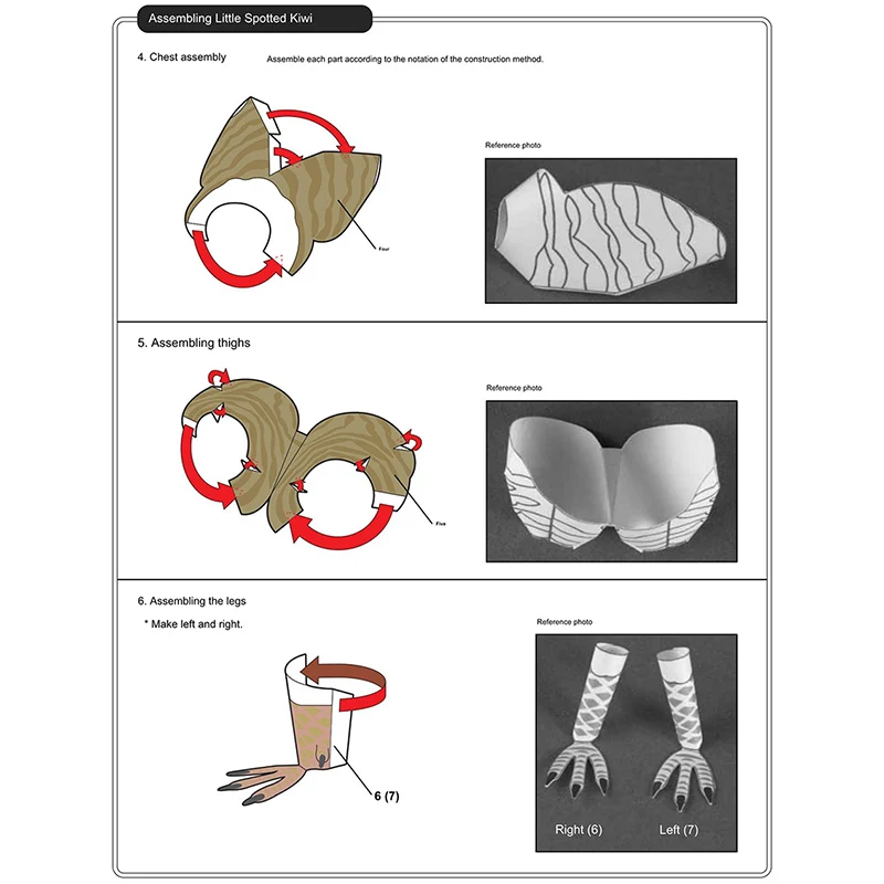 New Zealand Kiwi Bird Origami Art Mini 3D Folded Paper Model Papercraft Animal Figure DIY Kids Adult Handmade Craft Toys QD-277