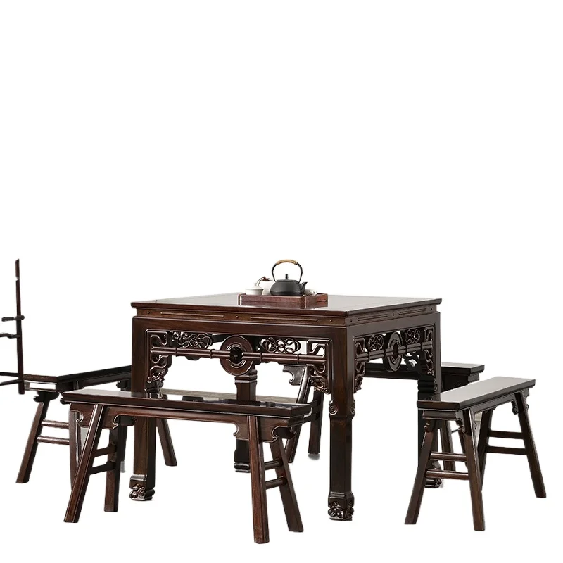 

Chinese square dining table, ebony square table, Ming and Qing classical furniture