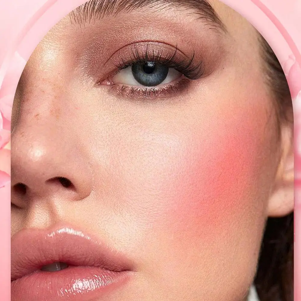 Fard petalo di rosa Trucco naturale schiarente guancia Evidenziatore opaco impermeabile a lunga durata Fard luccicante Regalo per il trucco