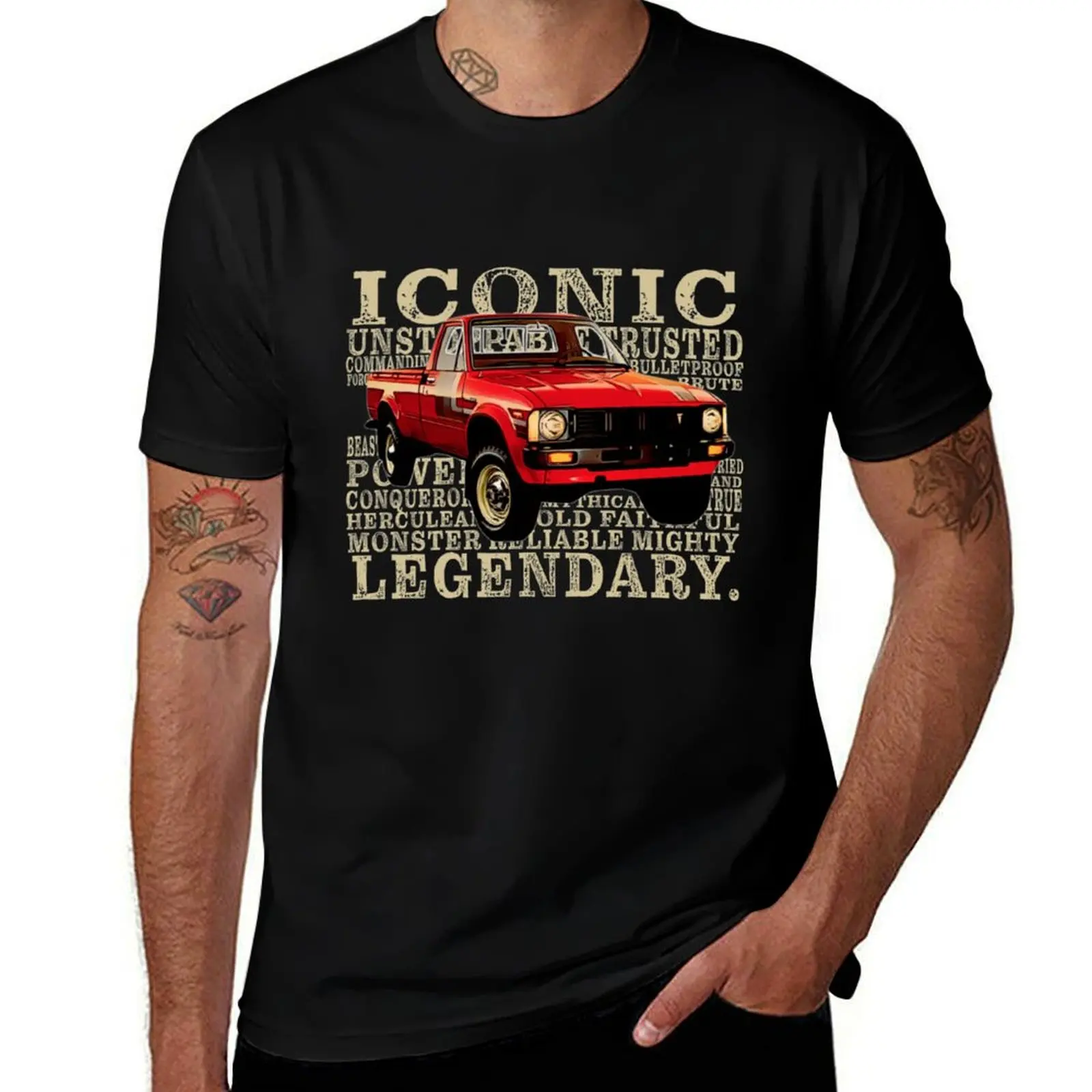 Vintage Toyota Pickup Truck words T-Shirt oversized new edition anime figures plain t shirts men